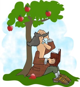 Isaac Newton se planteó la Ley de la Gravedad al caerle una manzana en la cabeza