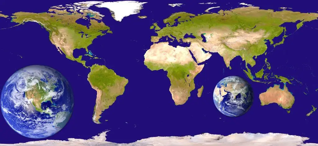 Mapamundi de todos los continentes que existen en el planeta terrestre