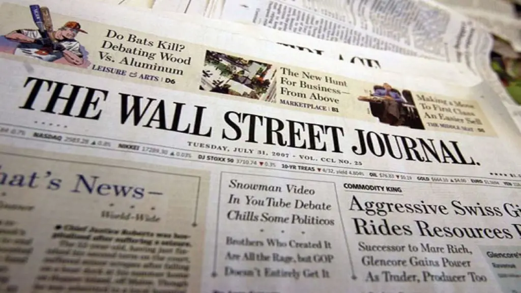 The wall street journal es el periodico financiero mas conocido a nivel mundial