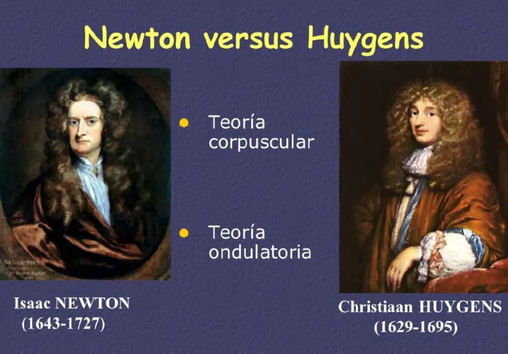 Newton y Huygens tuvieron teorias diferentes sobre la composicion de la luz
