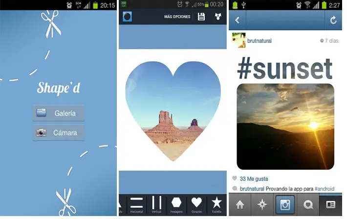 Shape'd aplicaciones para Instagram Android