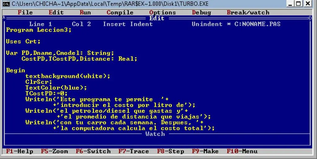 Así era programar en Pascal.