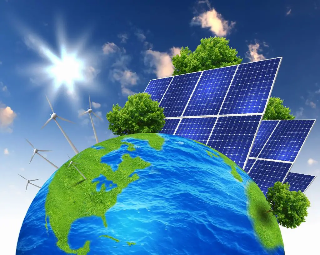 El sol, el agua y el viento se utilizan para crear tecnologías limpias.