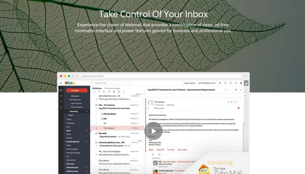 Puedes crear un correo @tudominio.com con Zoho Mail.