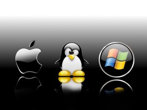Logos de los sistemas operativos más importantes, Mac OS X, Linux y Windows