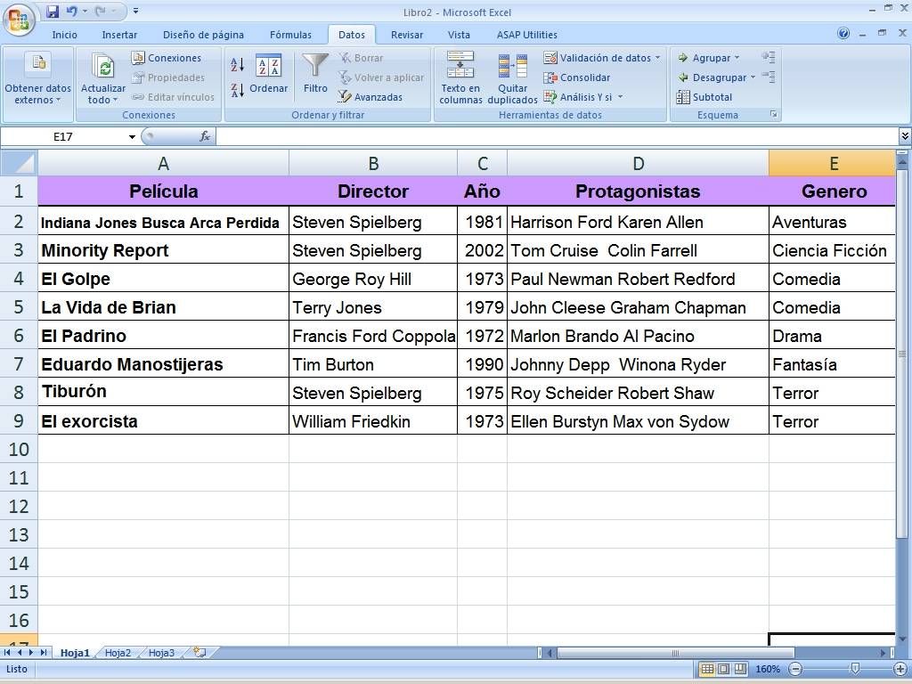 Ordenar una columna en excel