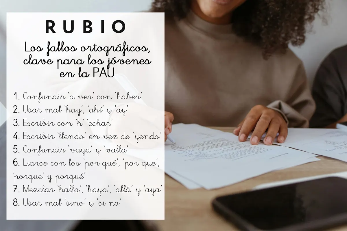 RUBIO detecta las faltas de ortografía más comunes en estudiantes