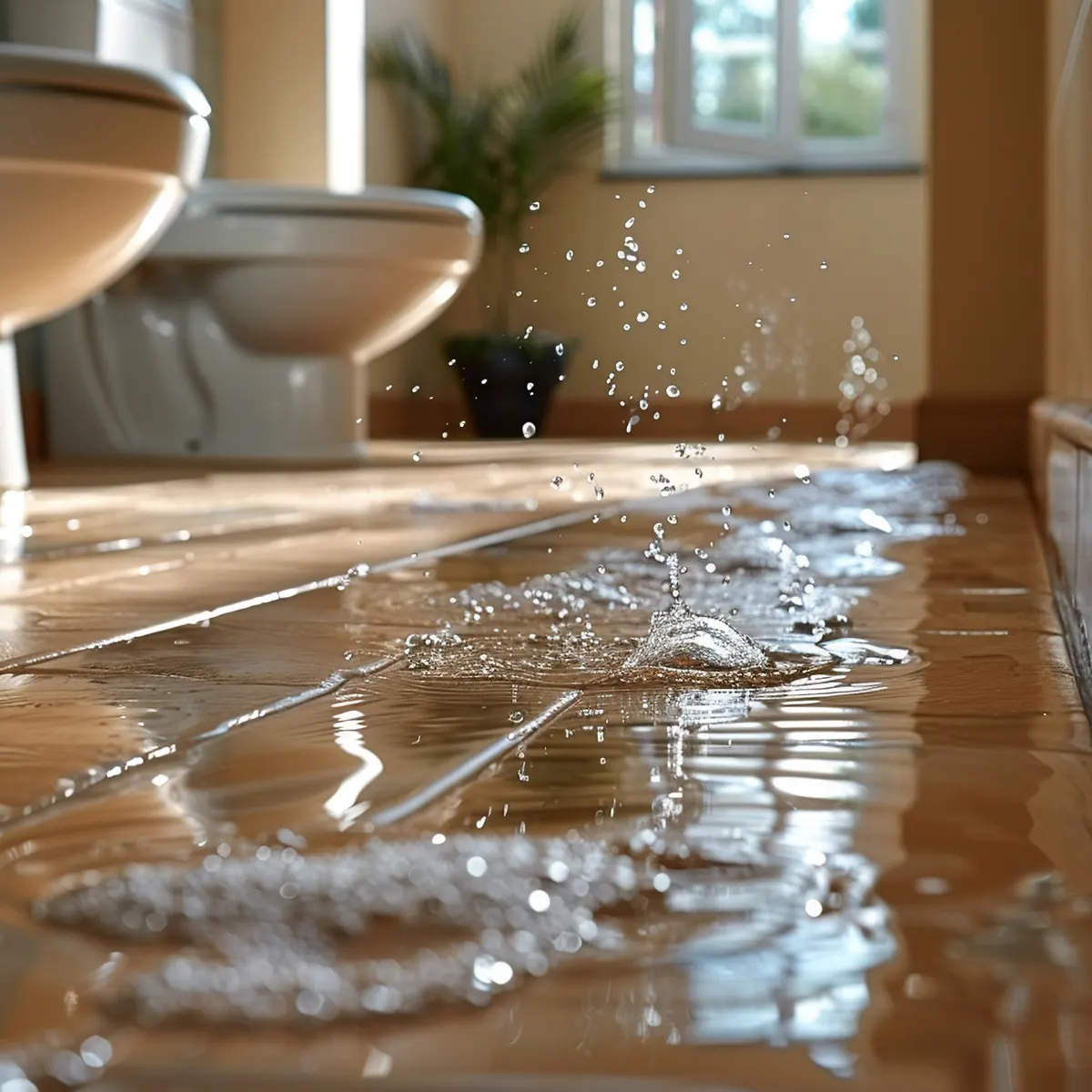 inundación en el baño