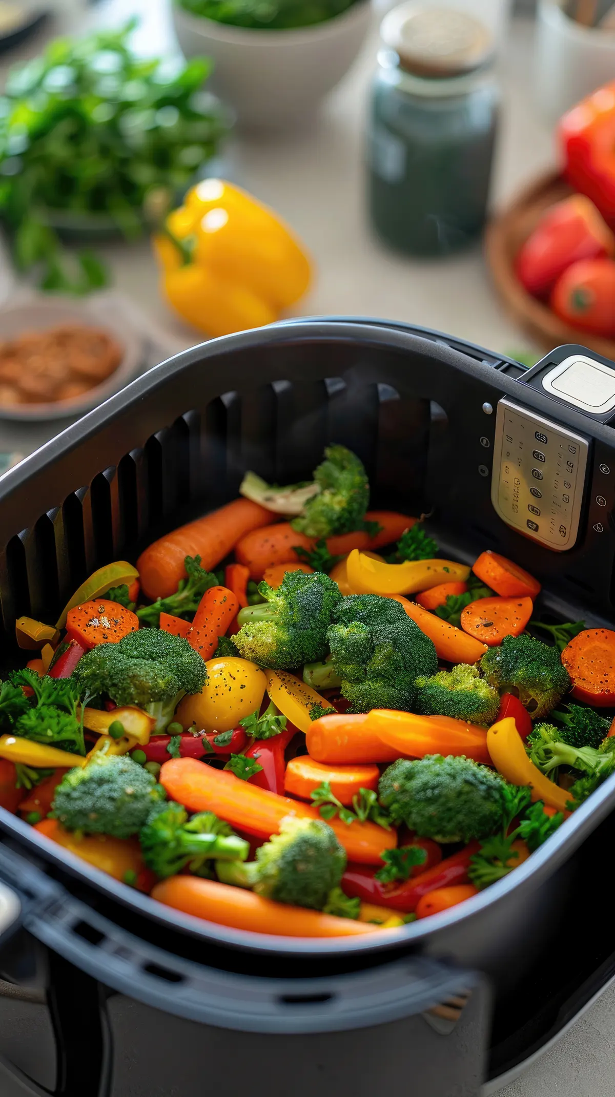 verduras congeladas en freidora de aire